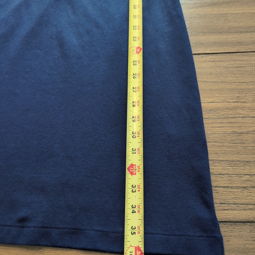 Ralph Lauren Womens Navy Blue Short Sleeve Pique Polo Dress Green Pony Logo L - Picture 4 of 5